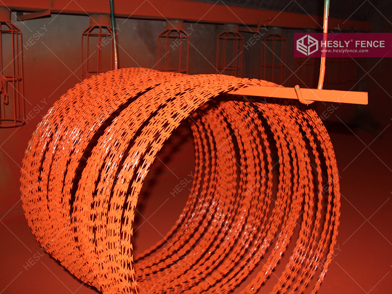 orange razor wire coil China exporter