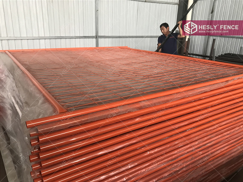 orange color temp fence panels China hesly