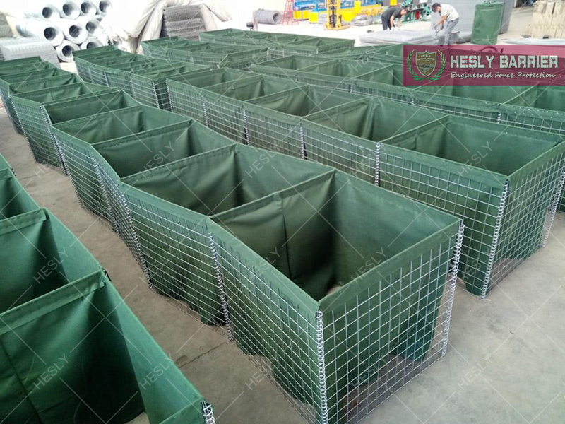 Floodline gabion barrier