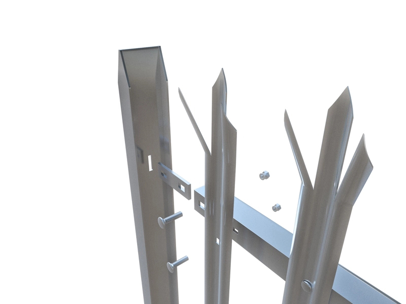 Galvanised steel palisade fencing