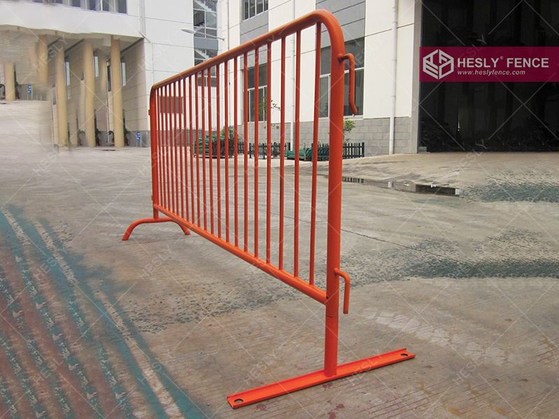 orange crowd control barriers