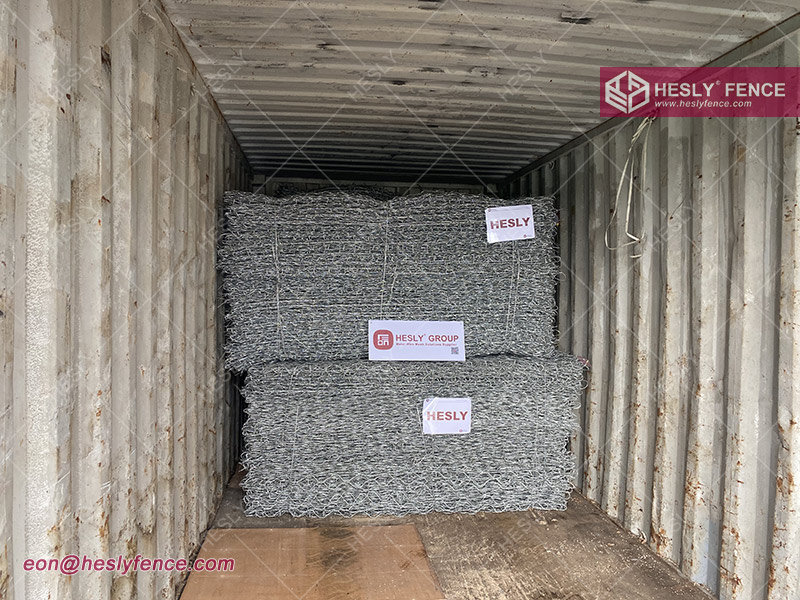 Galvanised gabion boxes